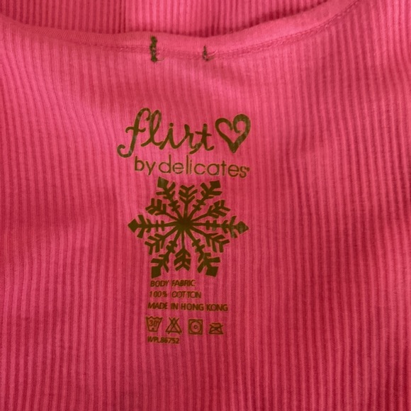 Flirt by Delicates bubblegum pink tank top with green center tie🌷 - Picture 5 of 7